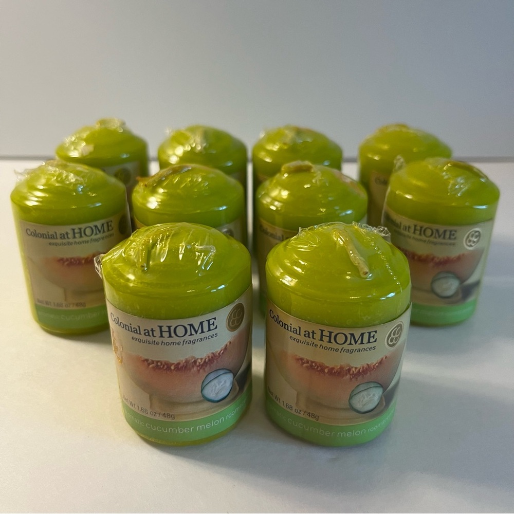 Lot of 10 Colonial at Home Cucumber Melon Votive Candles